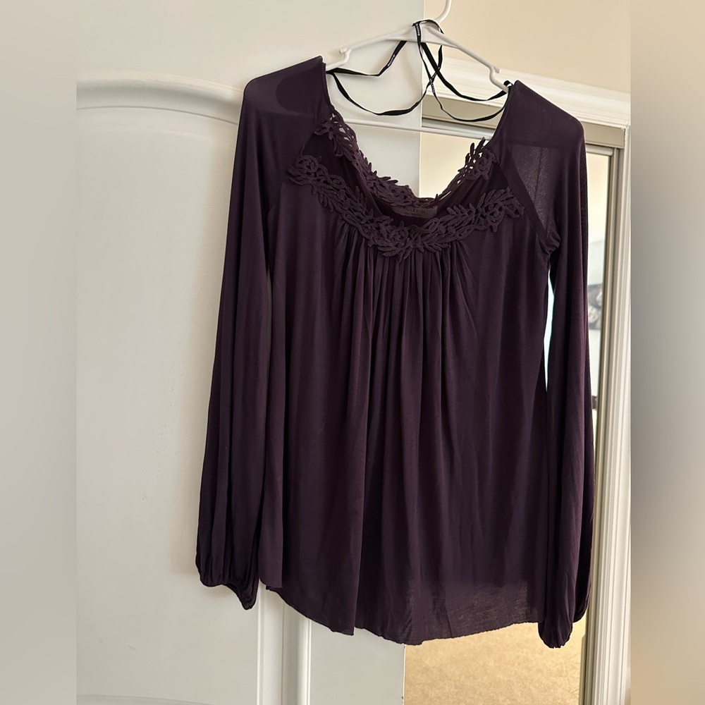 Bailey 44 Plum Lace Trim Women's Top